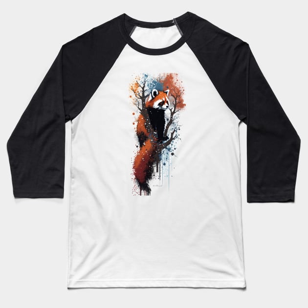 Red Panda Baseball T-Shirt by Urban Archeology Shop Gallery